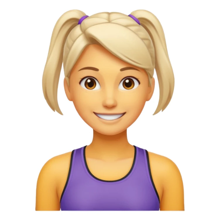 sporty woman cartoon emoji style front view sticker