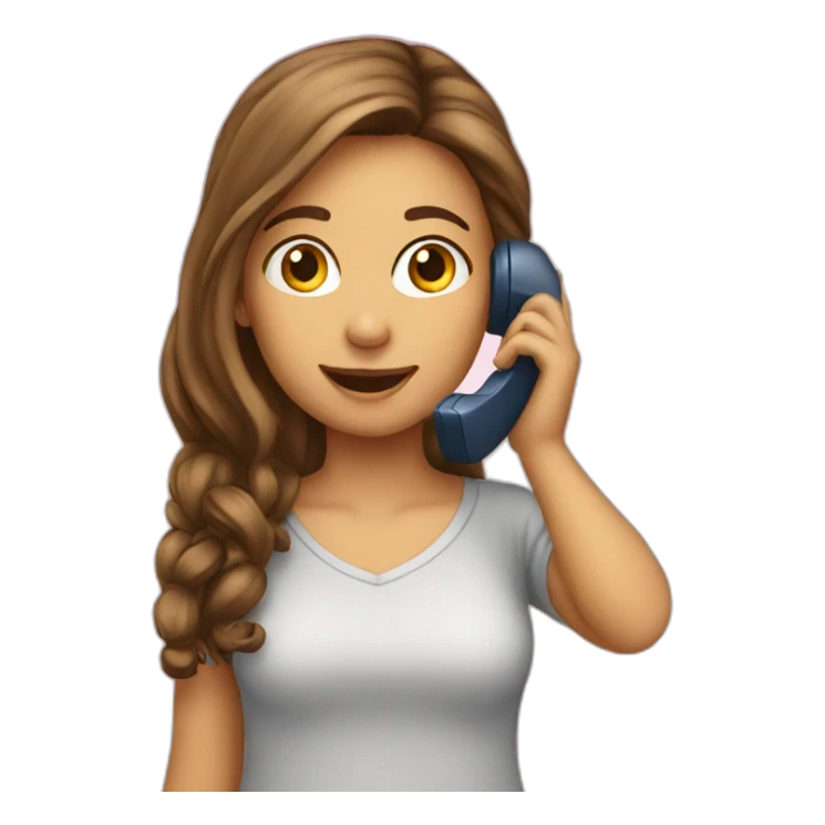 Girl talking on phone emoji sticker