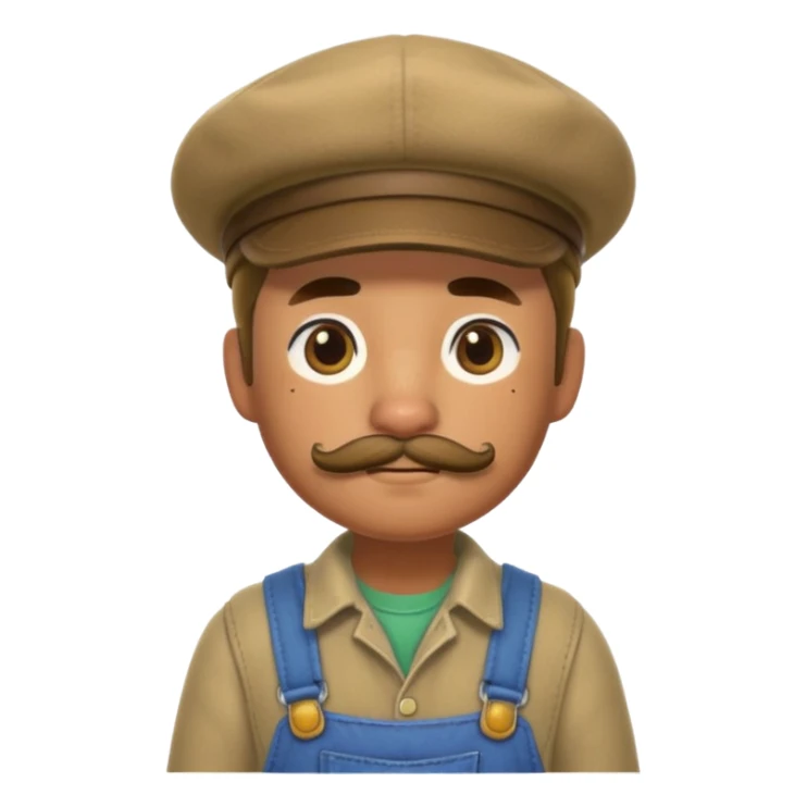 Animal crossing character, famer with a beret and a mustache  sticker