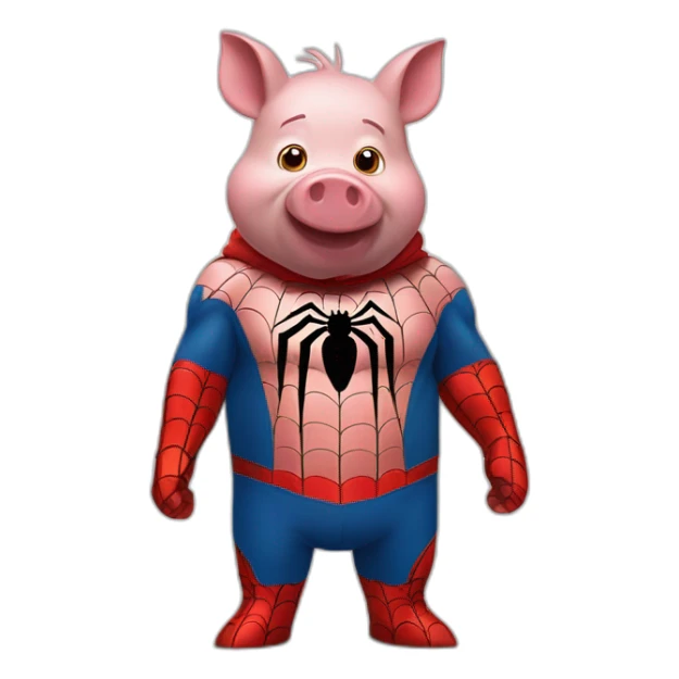 Cochon déguisé en spider man sticker