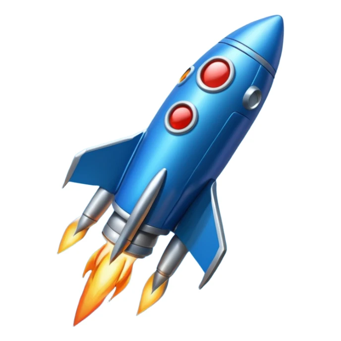 an all blue rocket ship no gold or red sticker