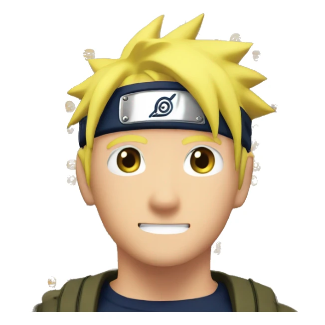Naruto with a W Nate in front of him sticker
