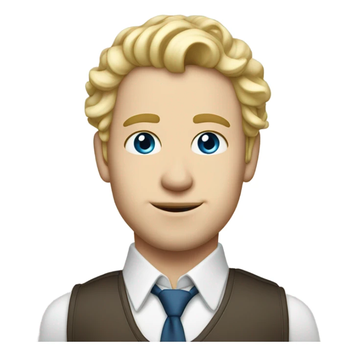 3/4 profile light curl blonde 30yo man blue eyed pale skin sticker