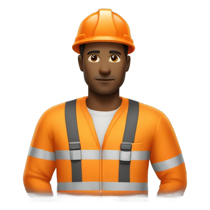 man wearing orange hi visibility overalls  sticker