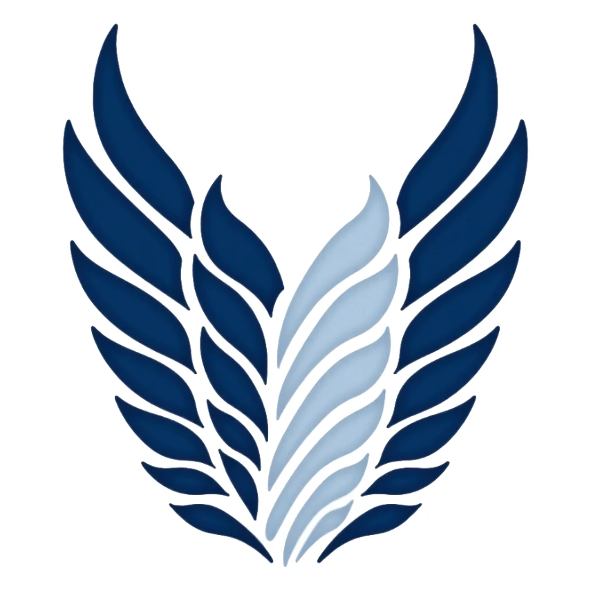 Wings of Freedom logo from Attack on Titan, overlapping blue and white wings, Survey Corps emblem sticker
