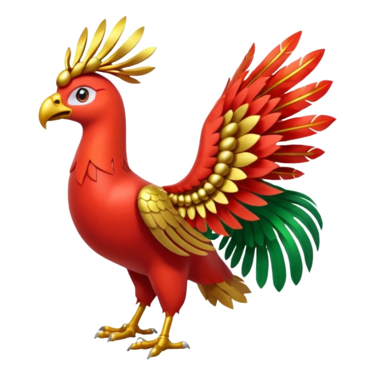Pokemon red and green legendary Ho-Oh sticker