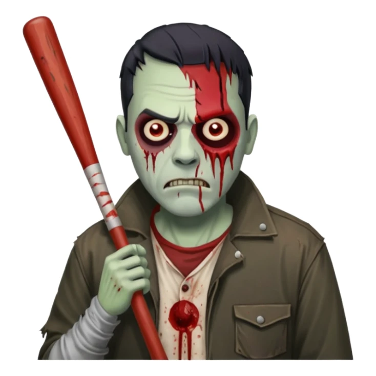 Make me a walking dead emoji with negan sticker