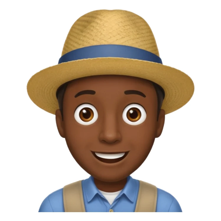 homme créole réunionnais  étonné  avec chapeau sticker