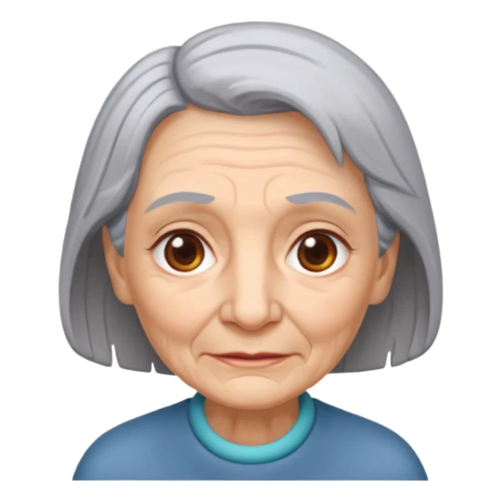grey hair old woman sticker