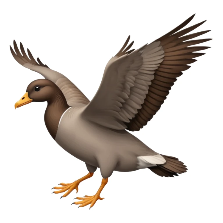 wild goose with black neck and brown wings, in flight sticker