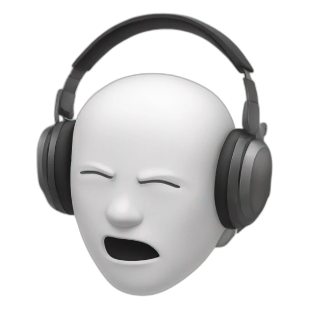 white headphone crashing head sticker