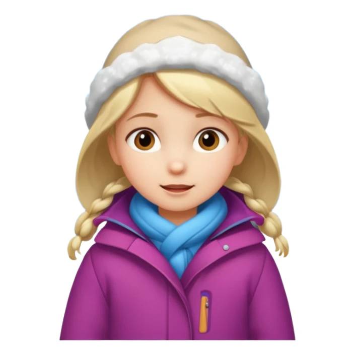 A seven-year-old girl on a trip outside when it's snowing sticker