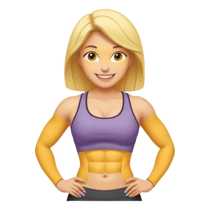 Female abs 6pack core yellow skin curves sticker