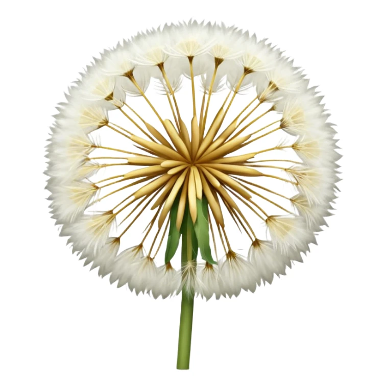 Dandelion flower emoji for bio in white colour more feathers  sticker