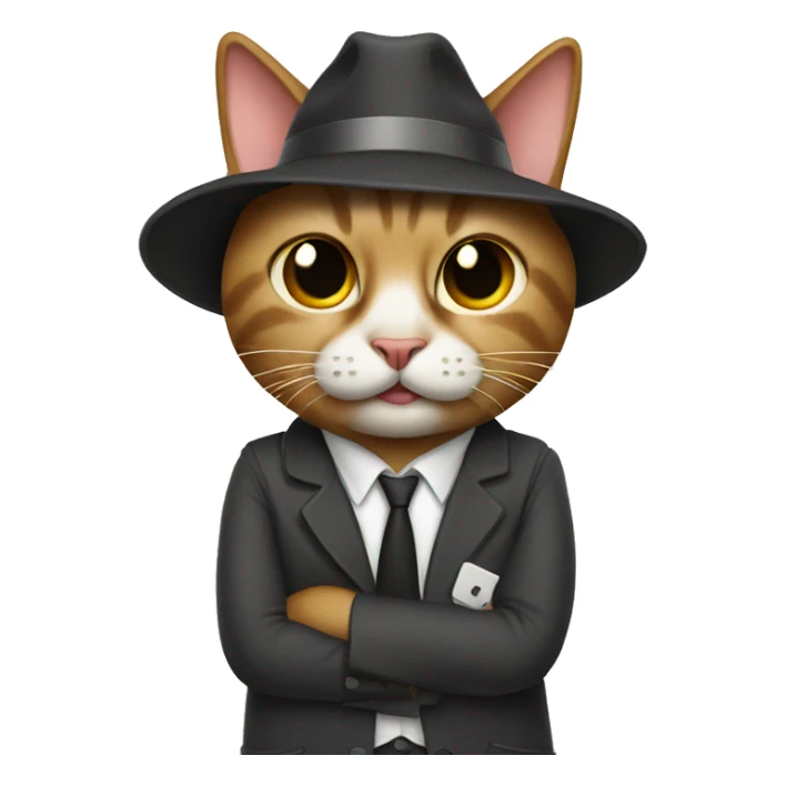 cat dressed as a film director sticker