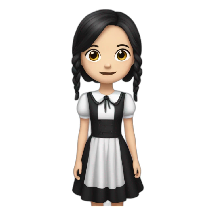 Jenna Ortega Wednesday Addams in dress sticker