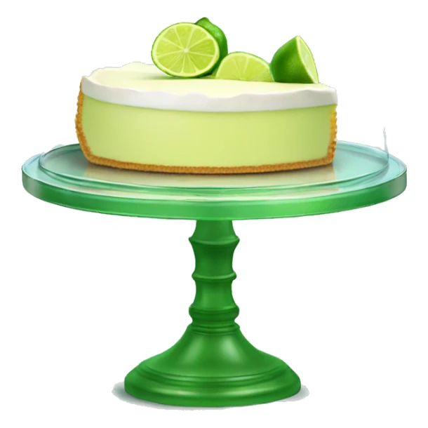 Realistic key lime pie inside of a glass covered cake stand with glass lid. sticker