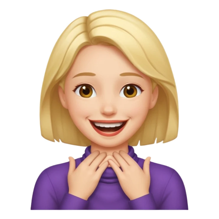 girl with hands around neck and laughing sticker