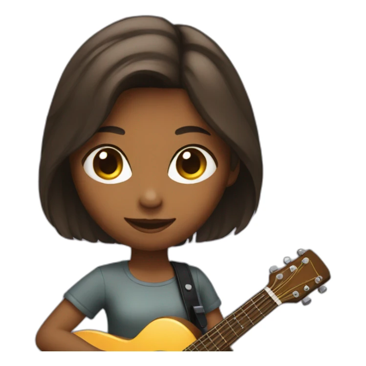 Girl with guitar  sticker