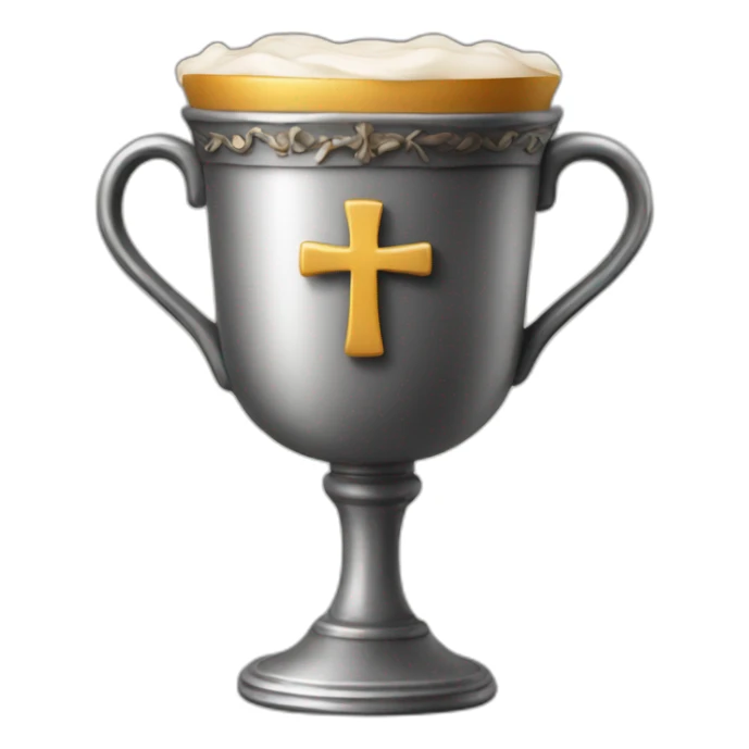 Christian cup for the winner with a cross sticker