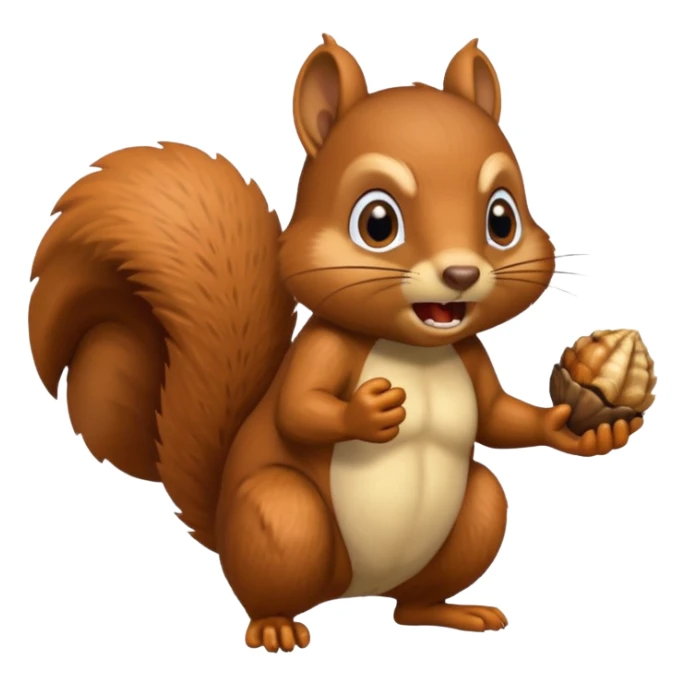 A realistic squirrel that’s mad eating a acorn  sticker