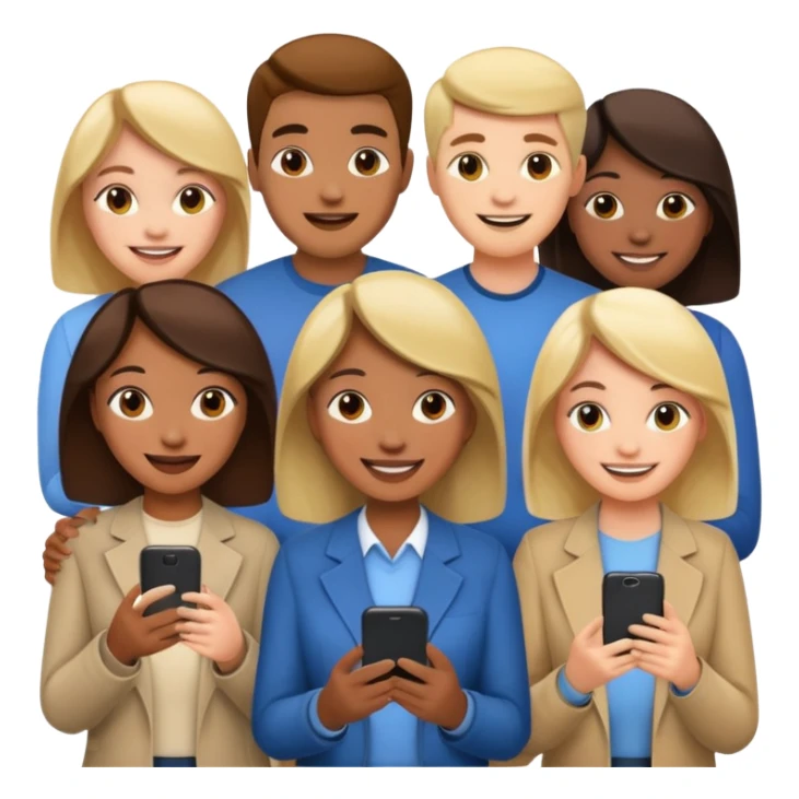 A LOT OF PEOPLE WITH PHONES sticker