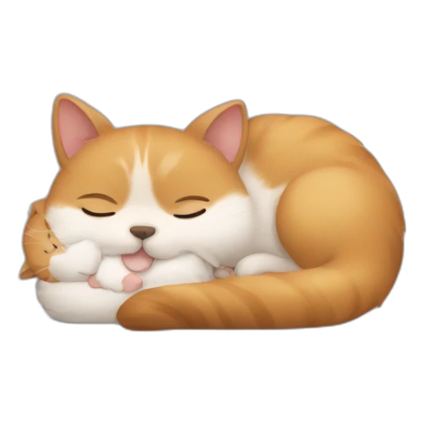 Un chat un chien et un hamsters qui dorment sticker