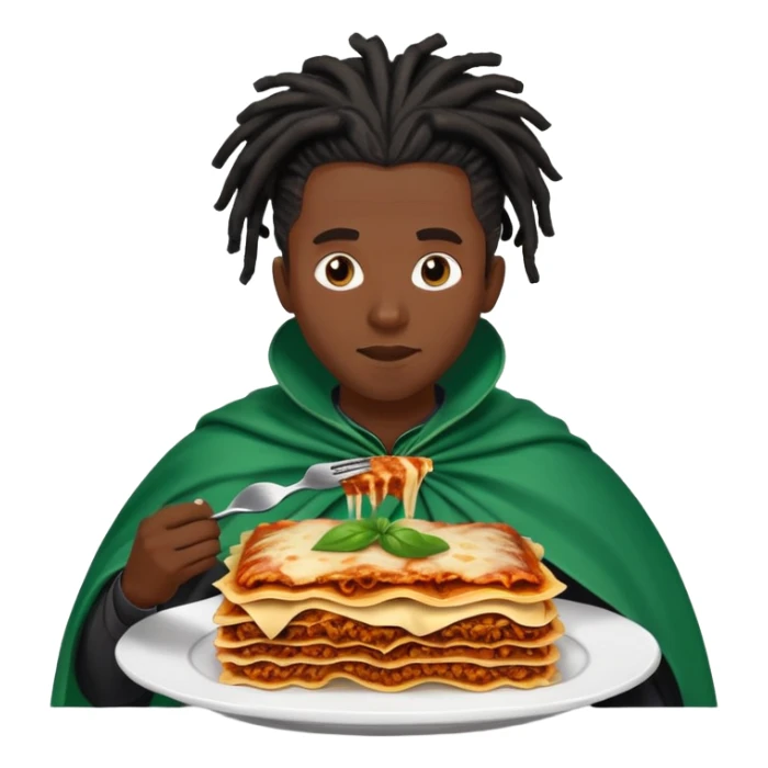  High fade black Dreadlocks and nigerian cape eating lasagna  sticker