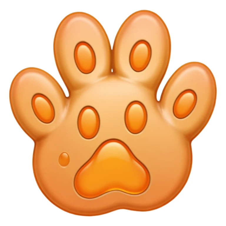 a light pastel orange pawprint sticker