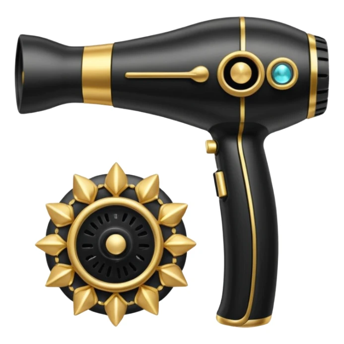 black blow dryer covered in jewelry sticker
