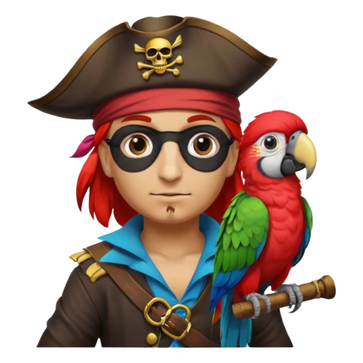 pirate and parrot sticker