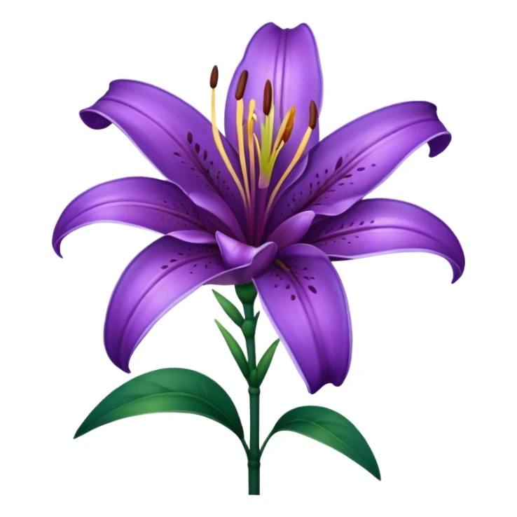 گل لیلیوم بنفش زیبا با ساقه و رنگی بنفش پر رنگ تر sticker