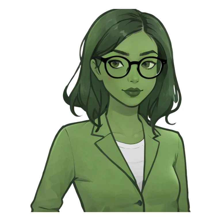 Girl wit glasses wit black hair en lashes  sticker