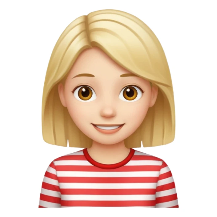 Happy girl in striped shirt sticker