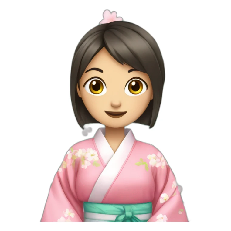 Cure aniime girl in a kimono sticker