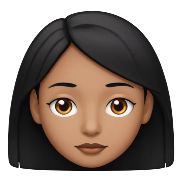 Black hair medium brown skin dark brown eyes sticker