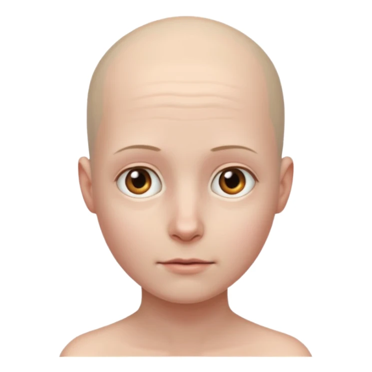 the profiile of a face with no hair, looking completely to one side sticker
