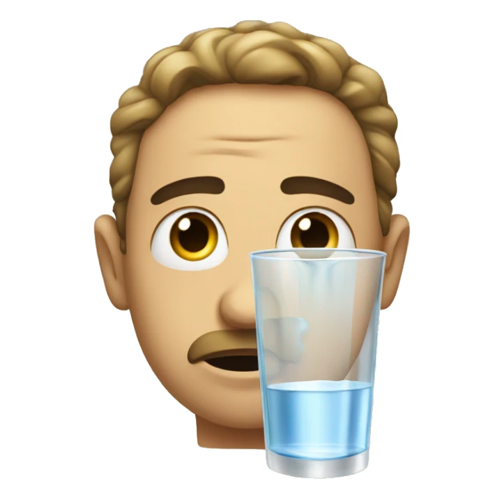 Dissapionted face that dropped a glass of water  sticker