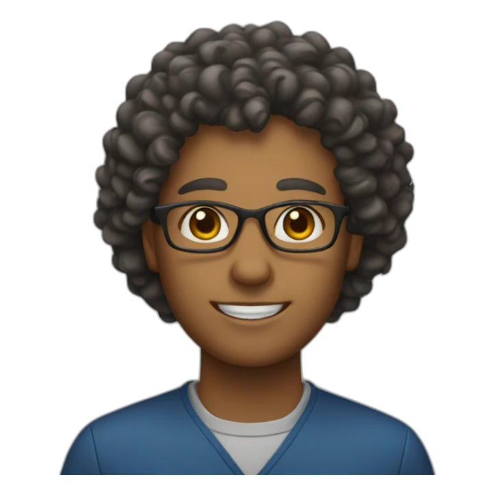 Teacher with curly hair sticker
