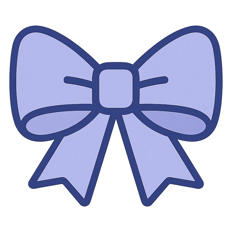 light purple bow, minimal, flat design sticker