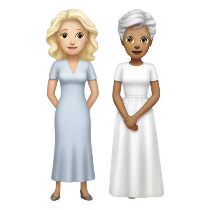 Two blonde wives with older white make with grey hair sticker