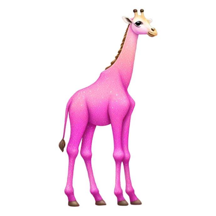 Pink ombre full body giraffe with glitter  sticker
