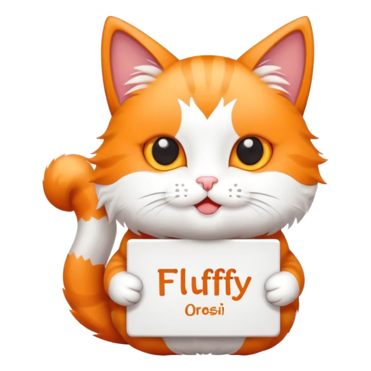 A cat holds the sign with the inscription sticker