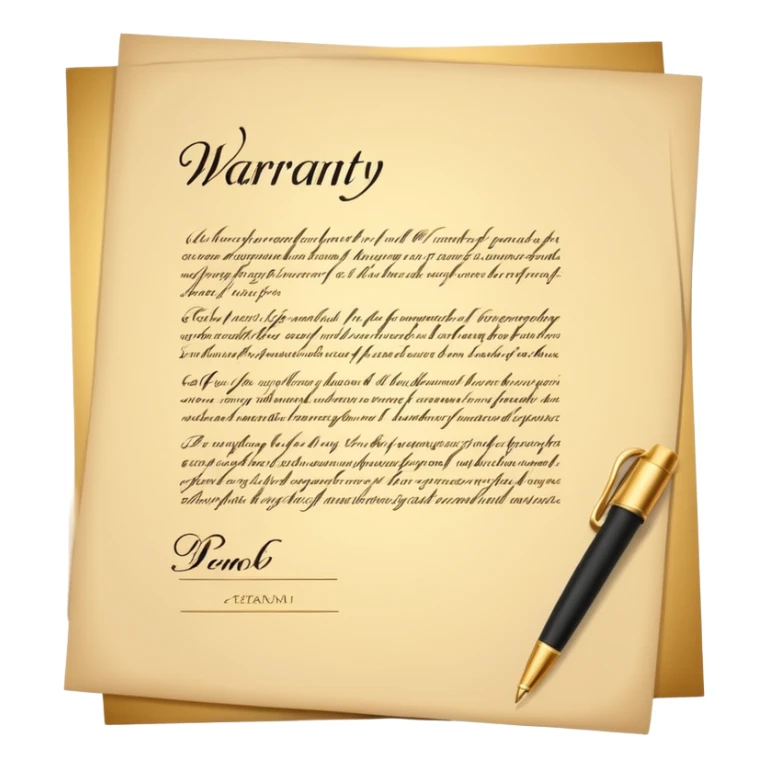 Professional warranty contract golden paper signed sticker