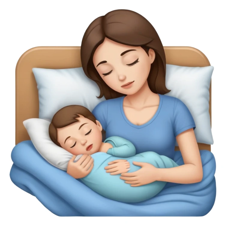 Light brunette fit mom forcing baby boy go to sleep sticker