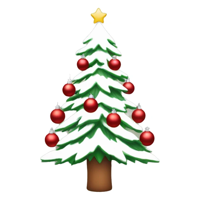 Christmas tree with red and white ornaments  sticker