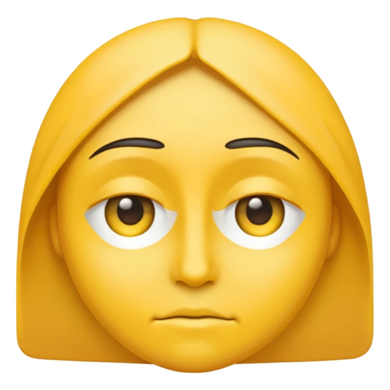 Generate me a blank face emoji with the upper eyelid half closed make it the original yellow emoji remove the nose sticker