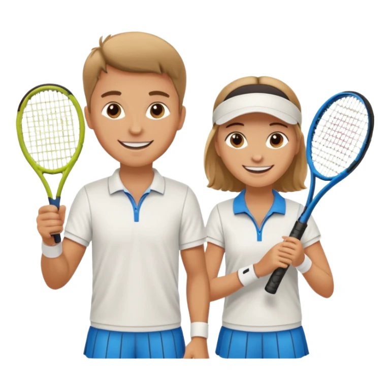 two tennis players of European appearance sticker