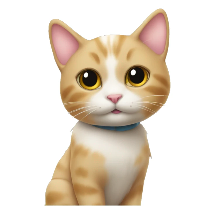 cute cat in front of house  sticker