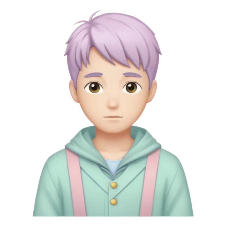 gorgeous-pastel-anime-style- man wearring Cottagecore style  sticker